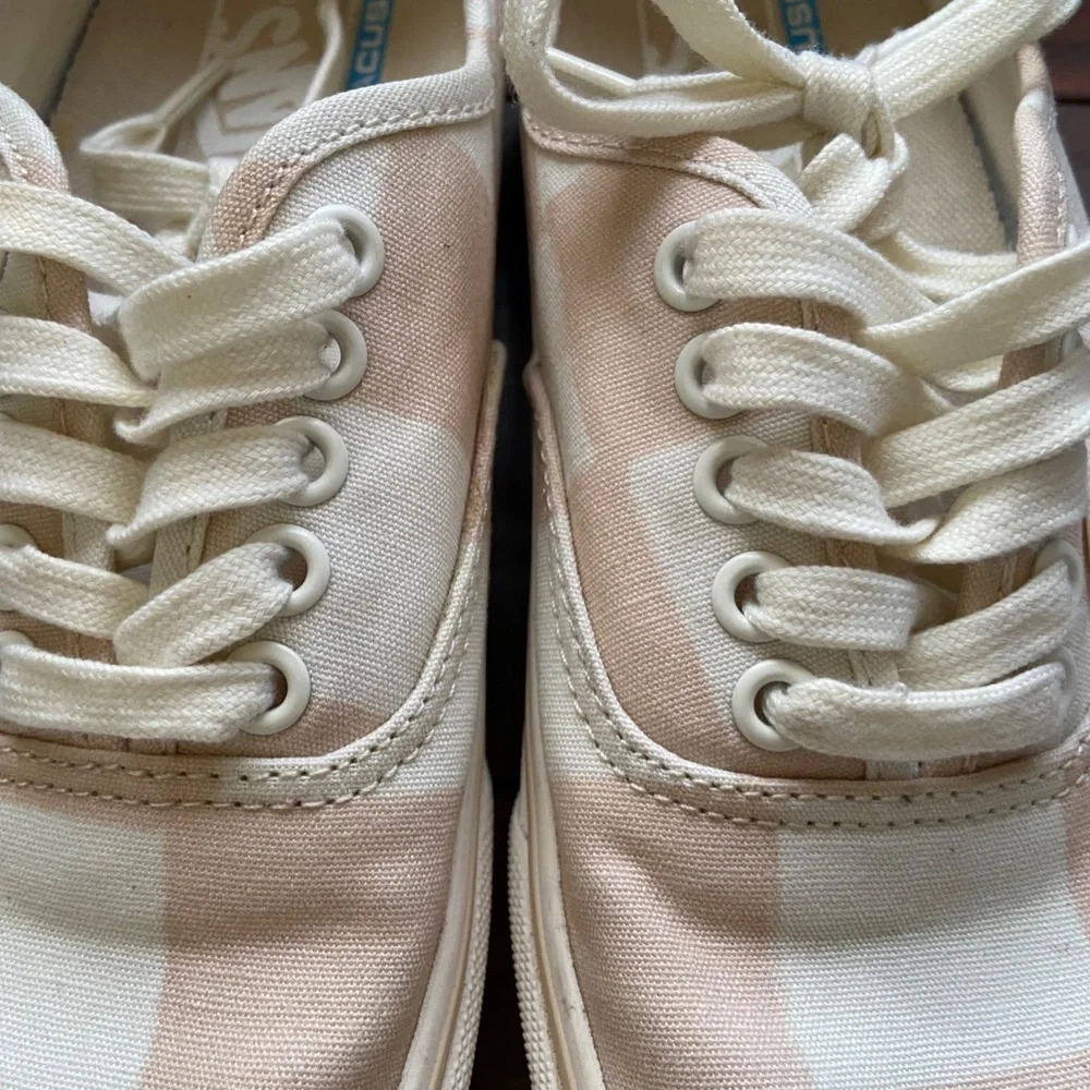 VANS Ultracush Checkered Light Pink And White Sneakers Shoes With Lace W 8 M 6.5